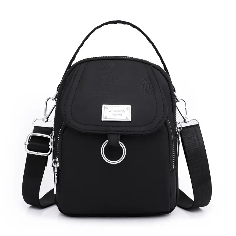 Pink Crossbody Phone Bag Women Waterproof Nylon - Image 3