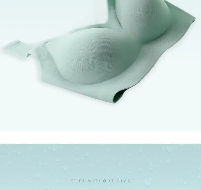 Ultra-thin Ice Silk Underwear Women's Traceless Large Size Breathable Large Chest Sleeping Bra No Rings Gather-up Strapless Summer — feature 23
