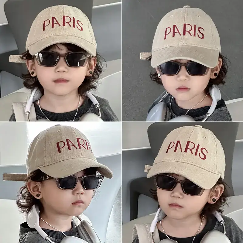 Paris Cap for Kids Boys Girls Green Baseball - Image 3