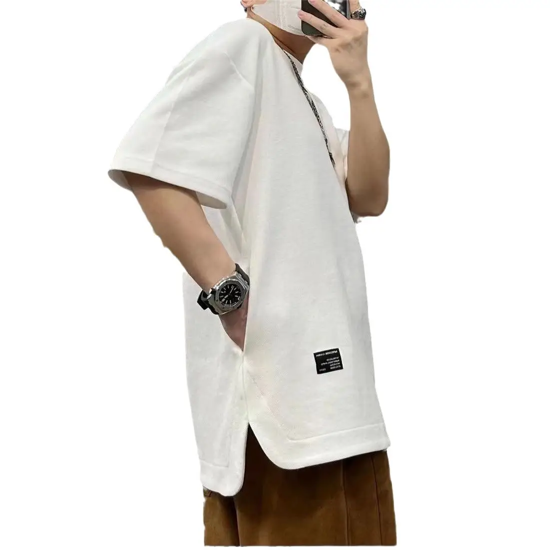 Men's White Half Sleeve T-Shirt Cool Breathable Summer Wear