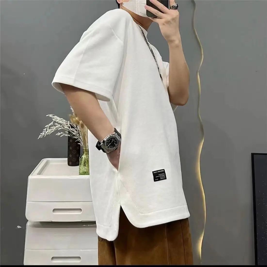 Men's White Half Sleeve T-Shirt Cool Breathable Summer Wear