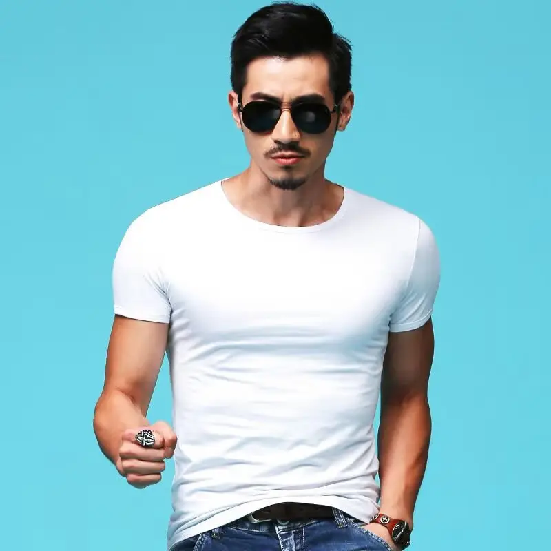 Men's White Half Sleeve T-Shirt Cool Breathable Summer Wear
