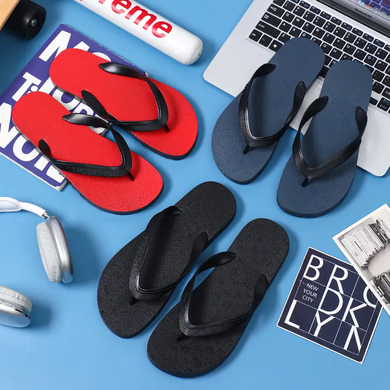 Men Korean Style Flip Flops Blue Non-Slip Casual Summer - Image 7