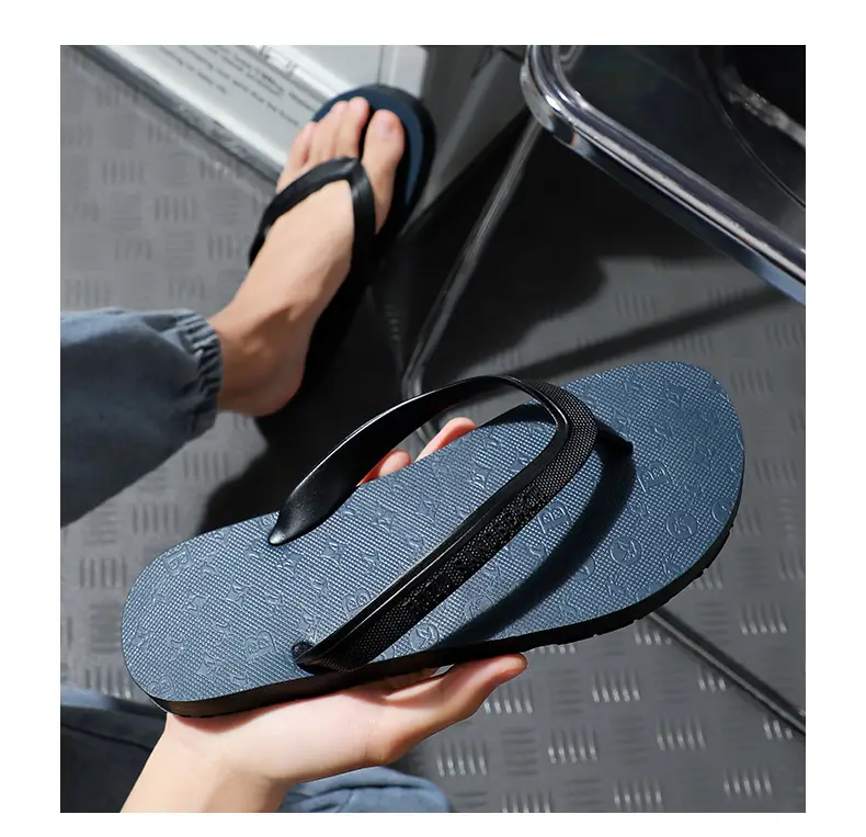Men Korean Style Flip Flops Blue Non-Slip Casual Summer — feature 10