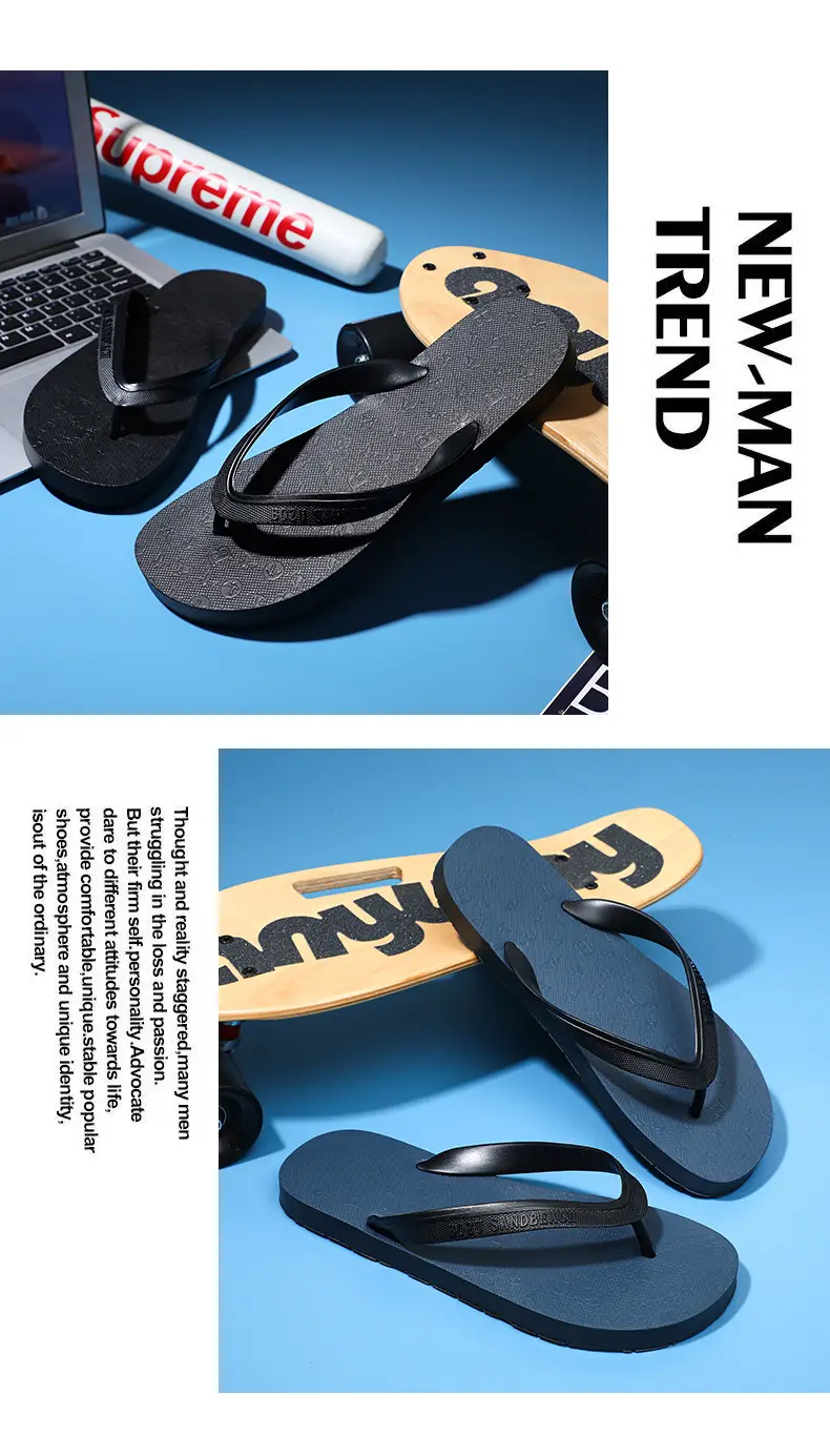 Men Korean Style Flip Flops Blue Non-Slip Casual Summer — feature 11