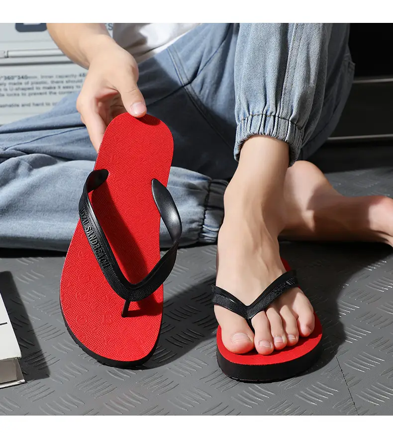 Men Korean Style Flip Flops Blue Non-Slip Casual Summer — feature 12