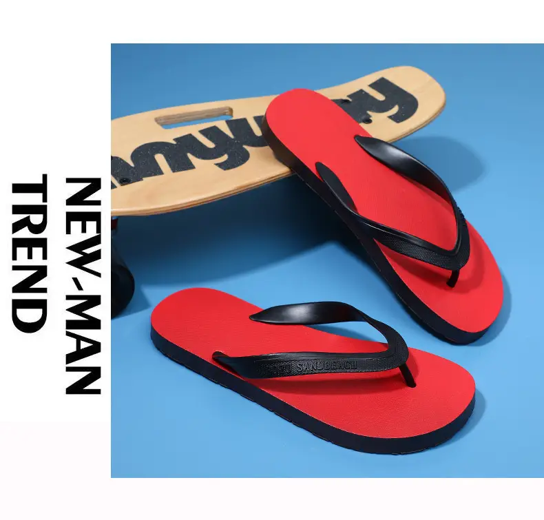 Men Korean Style Flip Flops Blue Non-Slip Casual Summer — feature 15