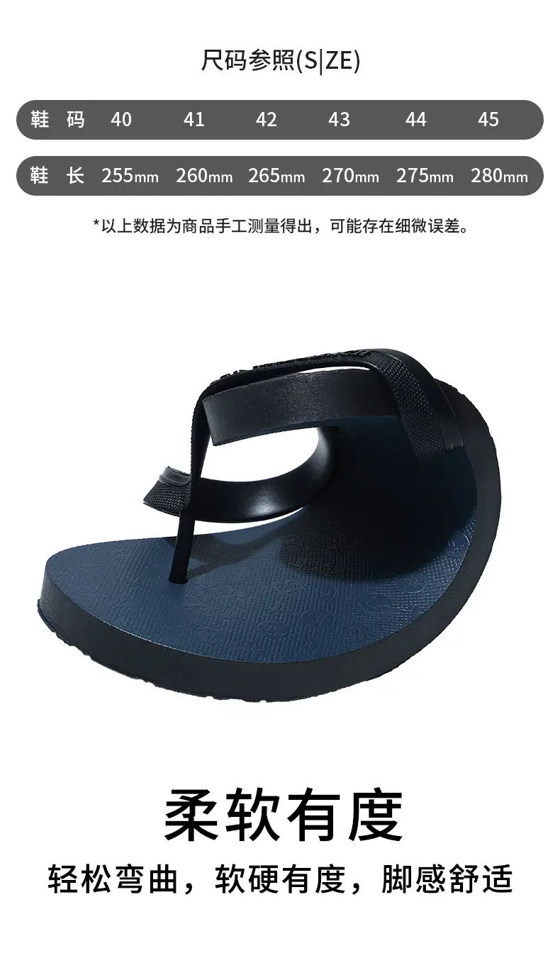 Men Korean Style Flip Flops Blue Non-Slip Casual Summer — feature 6