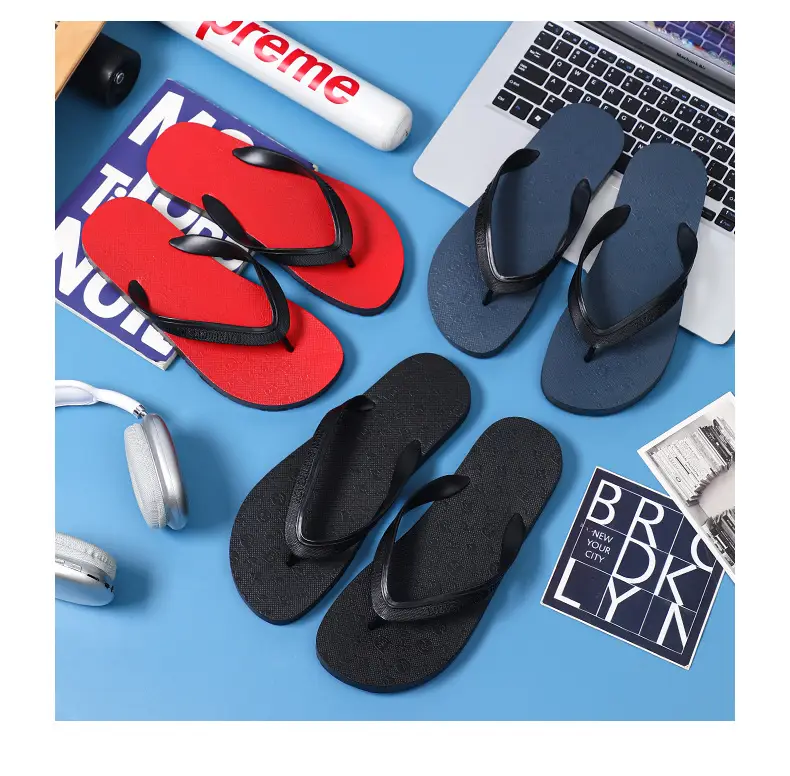 Men Korean Style Flip Flops Blue Non-Slip Casual Summer — feature 8