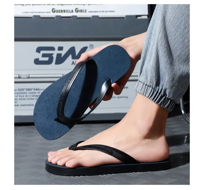 Men Korean Style Flip Flops Blue Non-Slip Casual Summer — feature 9