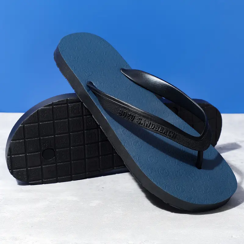 Men Korean Style Flip Flops Blue Non-Slip Casual Summer - Image 2