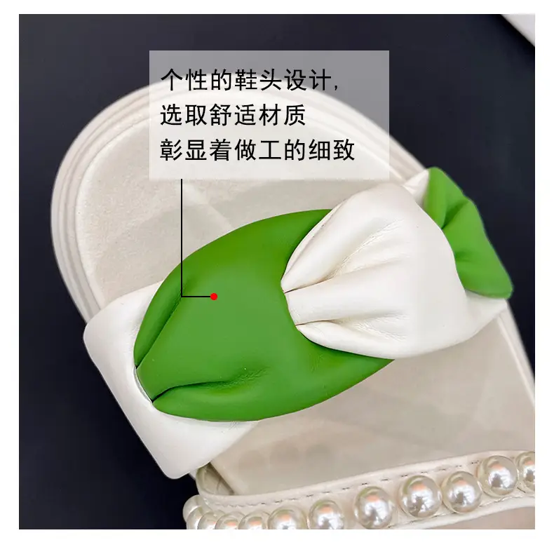 2024 summer new thick-soled Korean version of muffin pearl Roman shoes fashion color matching pearl women's sandals wholesale — feature 16