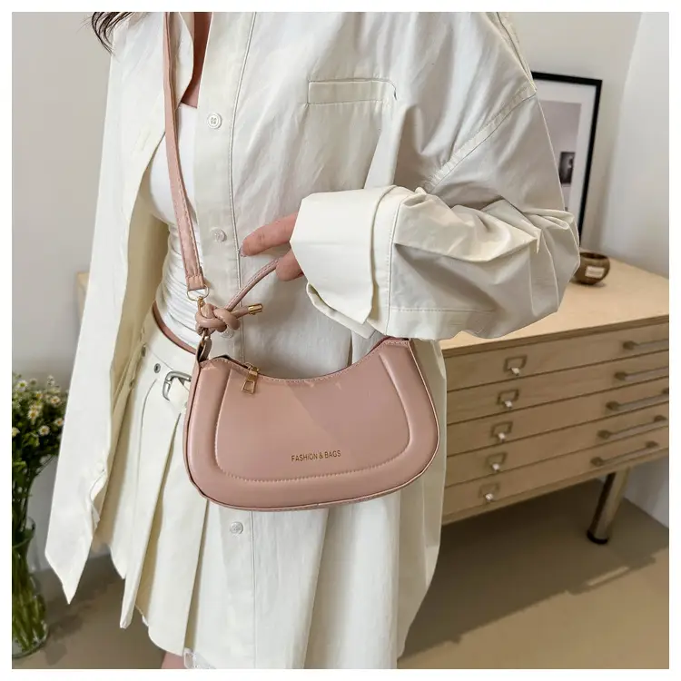 Pink Leather Shoulder Crossbody Bag for Women