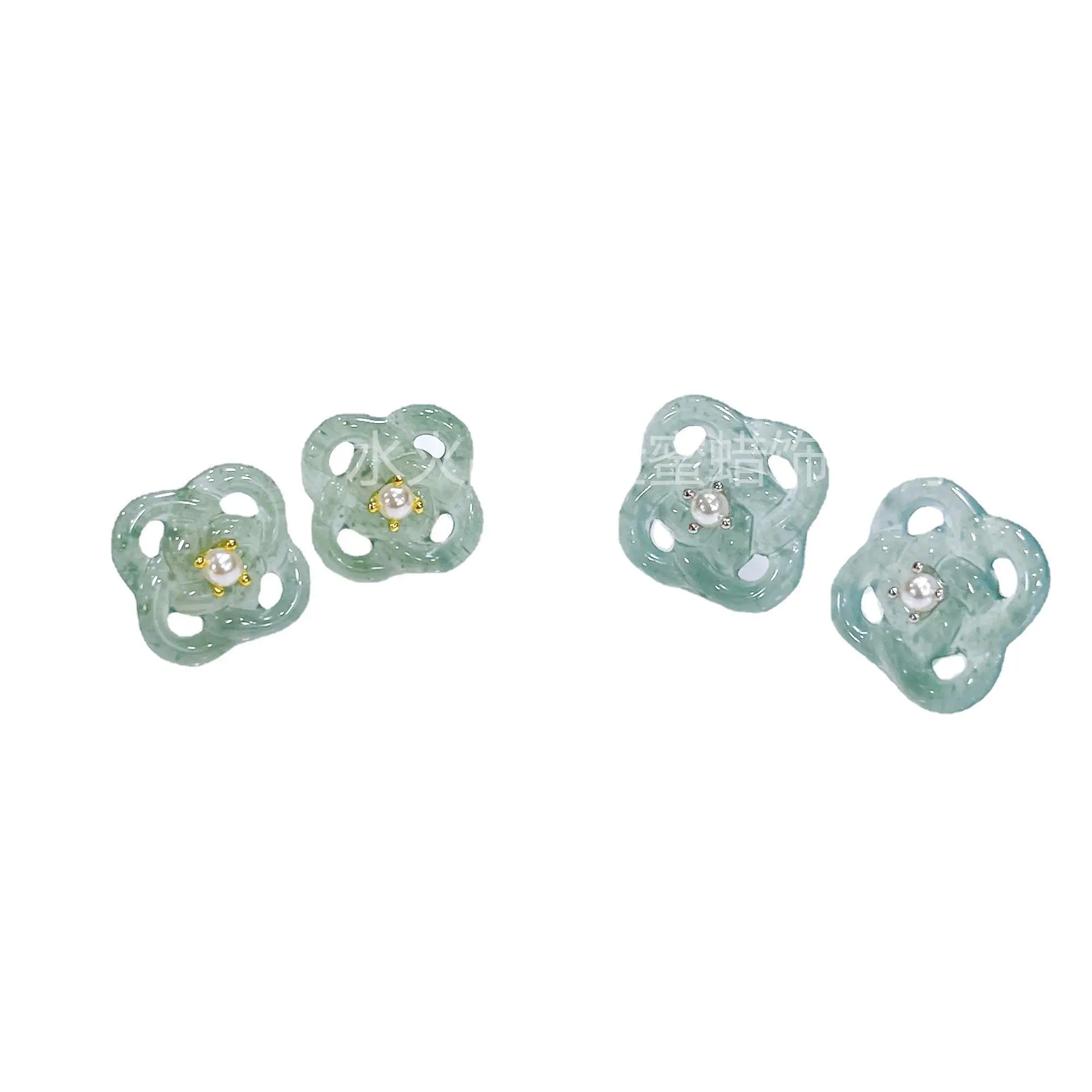 Natural Jadeite Earrings 925 Silver Hollow Body - Image 5