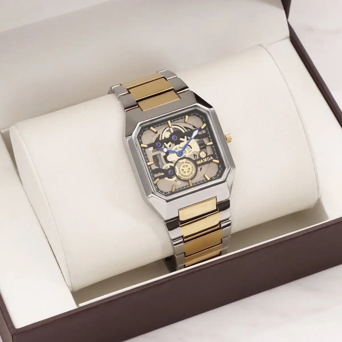 Men's Gold Skeleton Watch with Quartz Movement — feature 15