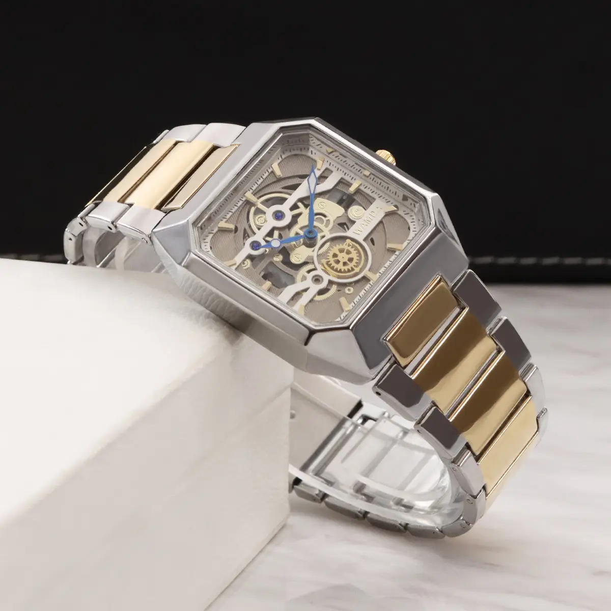Men's Gold Skeleton Watch with Quartz Movement — feature 16