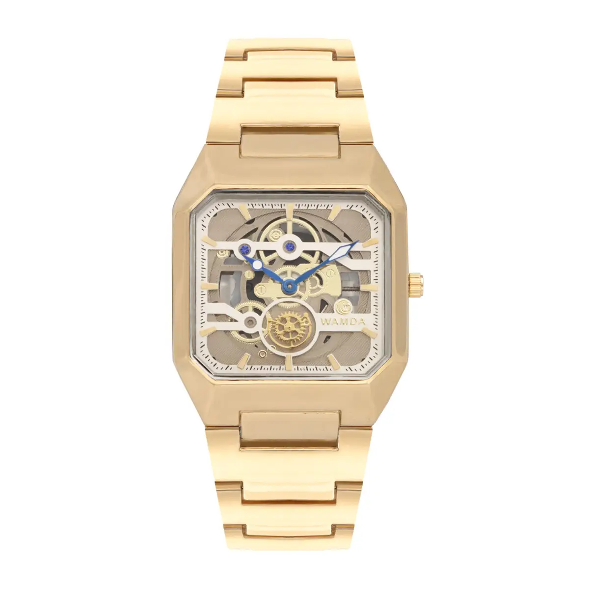 Men's Gold Skeleton Watch with Quartz Movement - Image 2