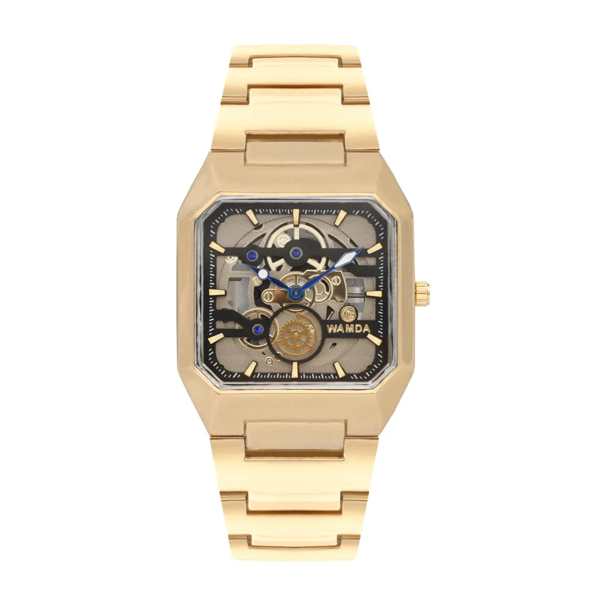 Men's Gold Skeleton Watch with Quartz Movement - Image 3