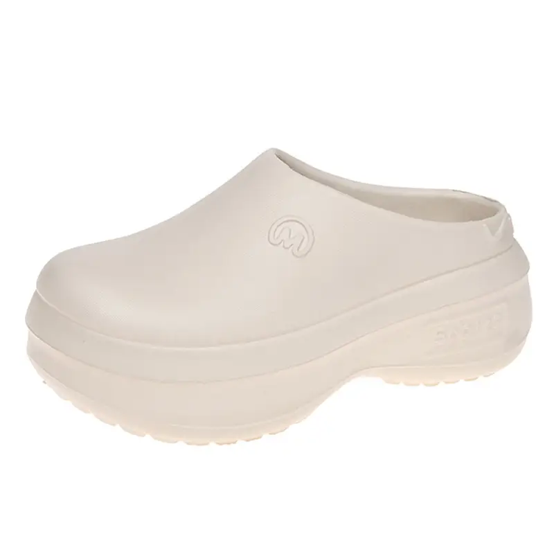 Thick-soled Baotou Half Slippers Women's Outer Wear 2024 New Arrival Lightweight Non-slip Waterproof Heightened Chef Shoes Ins Hole Shoes - Image 8