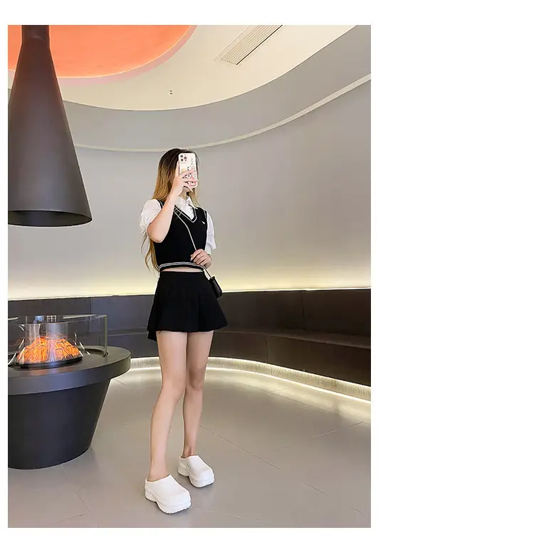 Thick-soled Baotou Half Slippers Women's Outer Wear 2024 New Arrival Lightweight Non-slip Waterproof Heightened Chef Shoes Ins Hole Shoes — feature 17