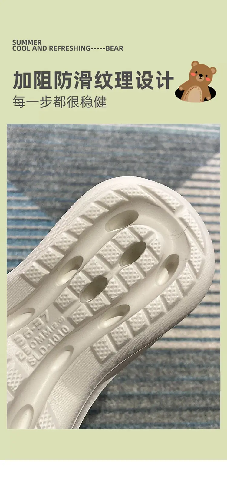 Thick-soled Baotou Half Slippers Women's Outer Wear 2024 New Arrival Lightweight Non-slip Waterproof Heightened Chef Shoes Ins Hole Shoes — feature 7