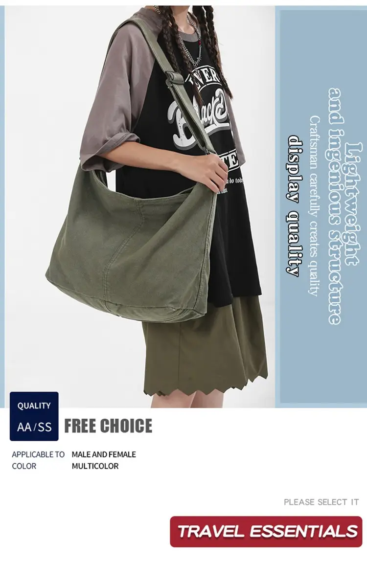 2024 Crossbody Bag for Men Women Ins Harajuku Canvas Shoulder — feature 2