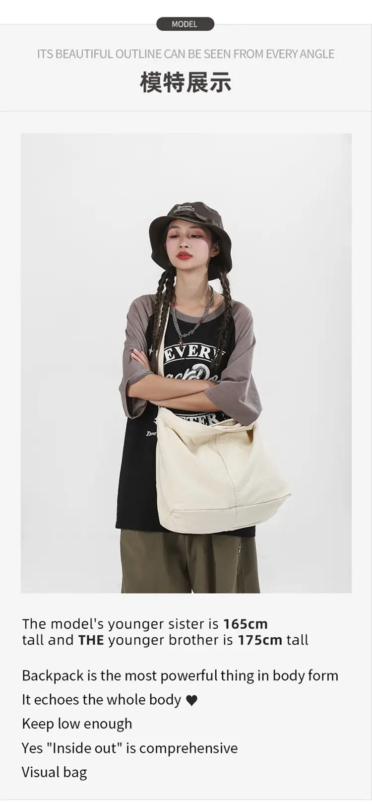 2024 Crossbody Bag for Men Women Ins Harajuku Canvas Shoulder — feature 8