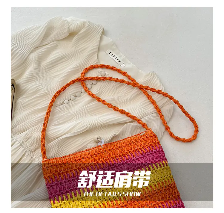 Women Woven Straw Shoulder Bag Large Capacity Beige — feature 3