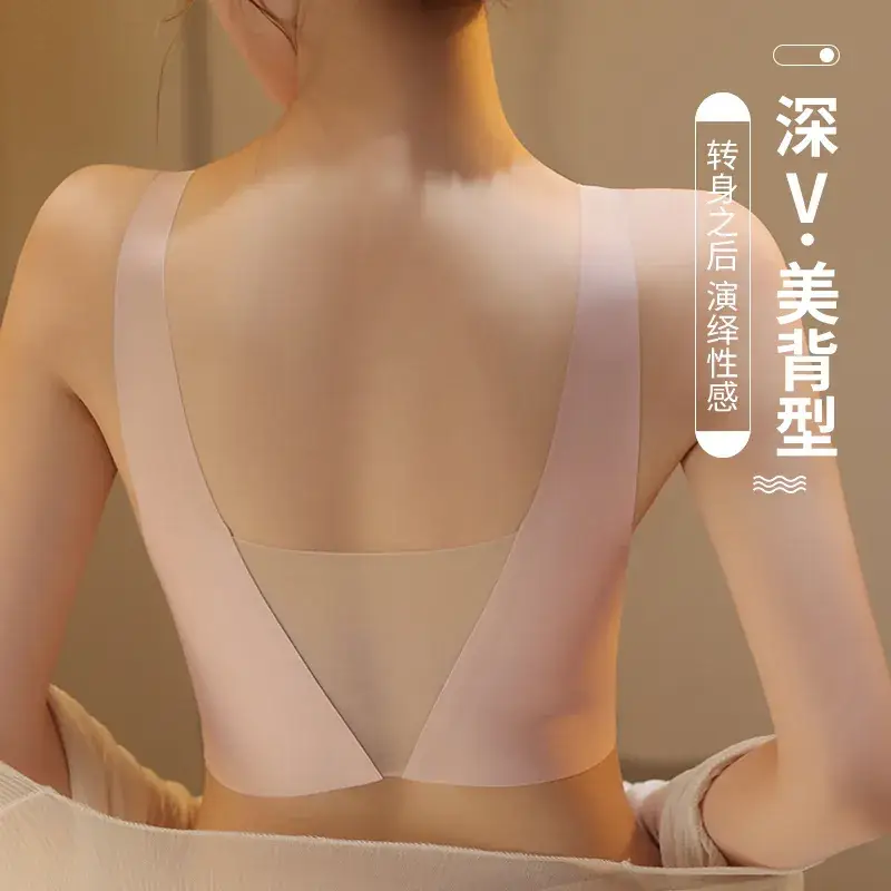 Deep V Jelly Underwear Women Big Chest Small Gathering - Image 4