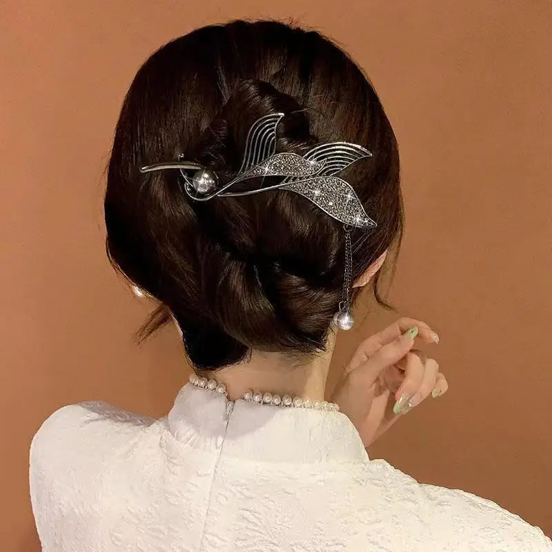 Suzuki Orchid Tassel Hair Clip Pearl Diamond Clip - Image 15