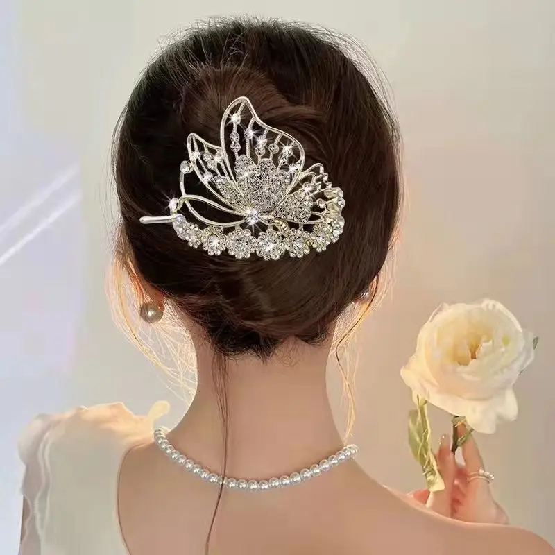 Suzuki Orchid Tassel Hair Clip Pearl Diamond Clip - Image 16