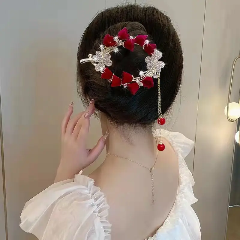 Suzuki Orchid Tassel Hair Clip Pearl Diamond Clip - Image 21