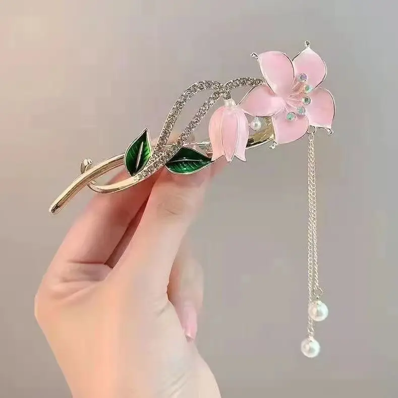 Suzuki Orchid Tassel Hair Clip Pearl Diamond Clip - Image 24