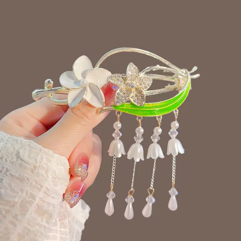 Suzuki Orchid Tassel Hair Clip Pearl Diamond Clip - Image 25