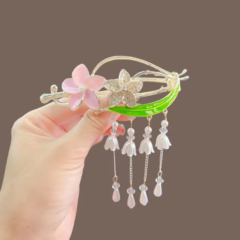 Suzuki Orchid Tassel Hair Clip Pearl Diamond Clip - Image 26