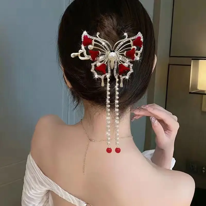 Suzuki Orchid Tassel Hair Clip Pearl Diamond Clip - Image 27