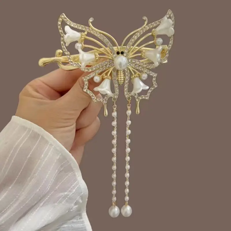 Suzuki Orchid Tassel Hair Clip Pearl Diamond Clip - Image 28