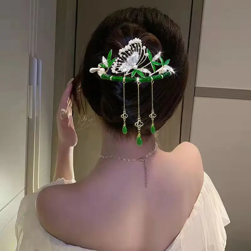 Suzuki Orchid Tassel Hair Clip Pearl Diamond Clip — feature 12