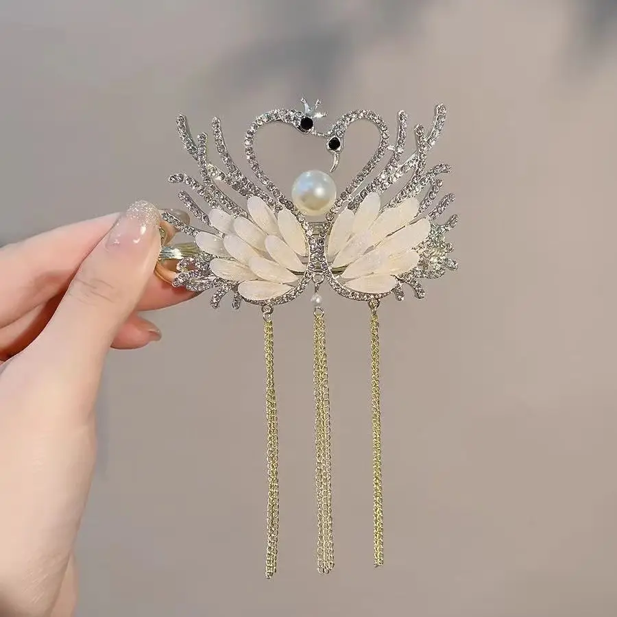 Suzuki Orchid Tassel Hair Clip Pearl Diamond Clip — feature 14