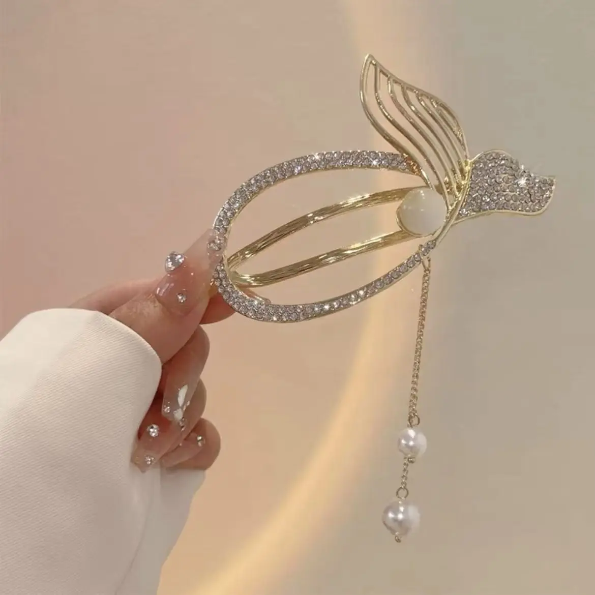Suzuki Orchid Tassel Hair Clip Pearl Diamond Clip - Image 5
