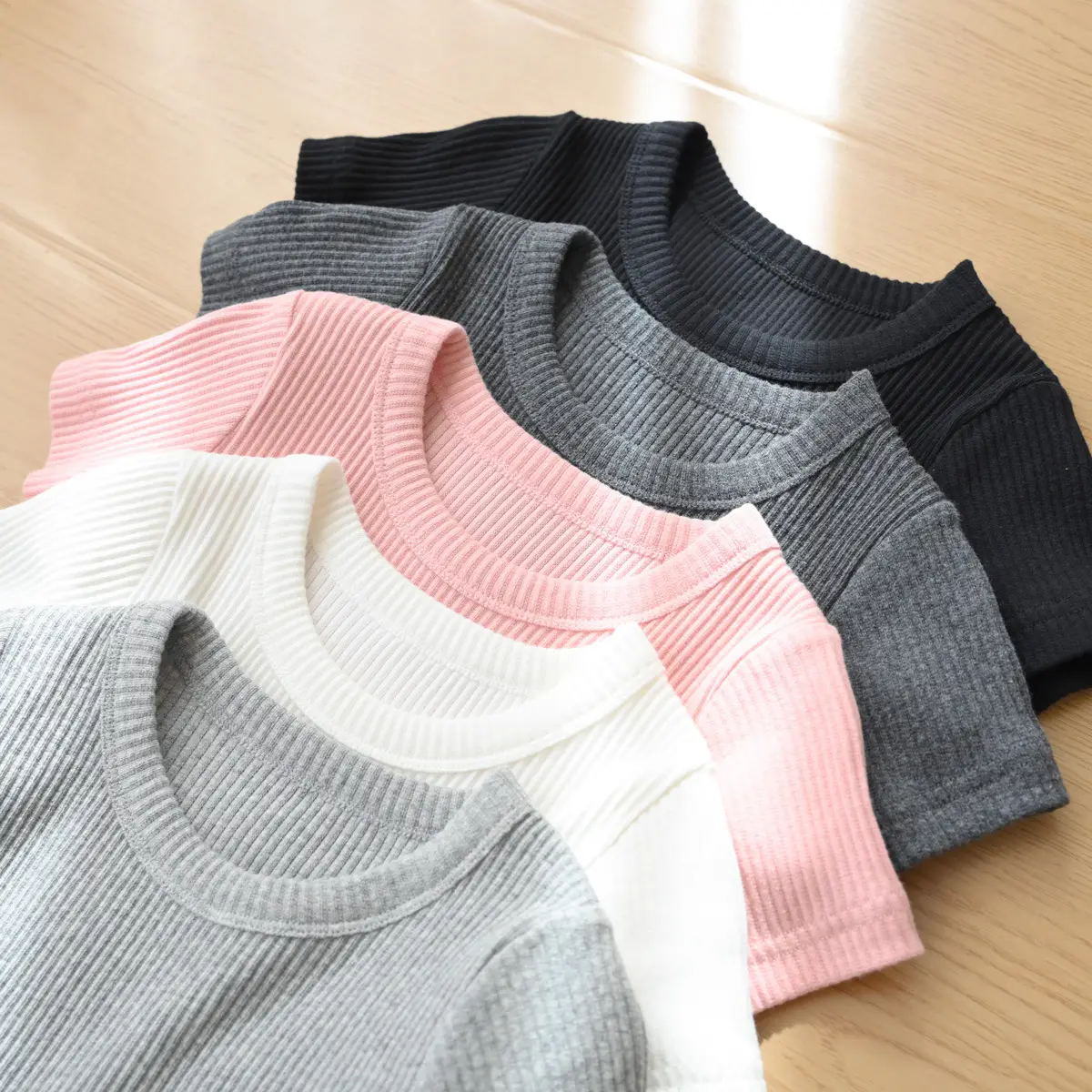 Children Cotton Pit-strip T-shirt Round Neck Short Sleeve Summer Wear - Image 7