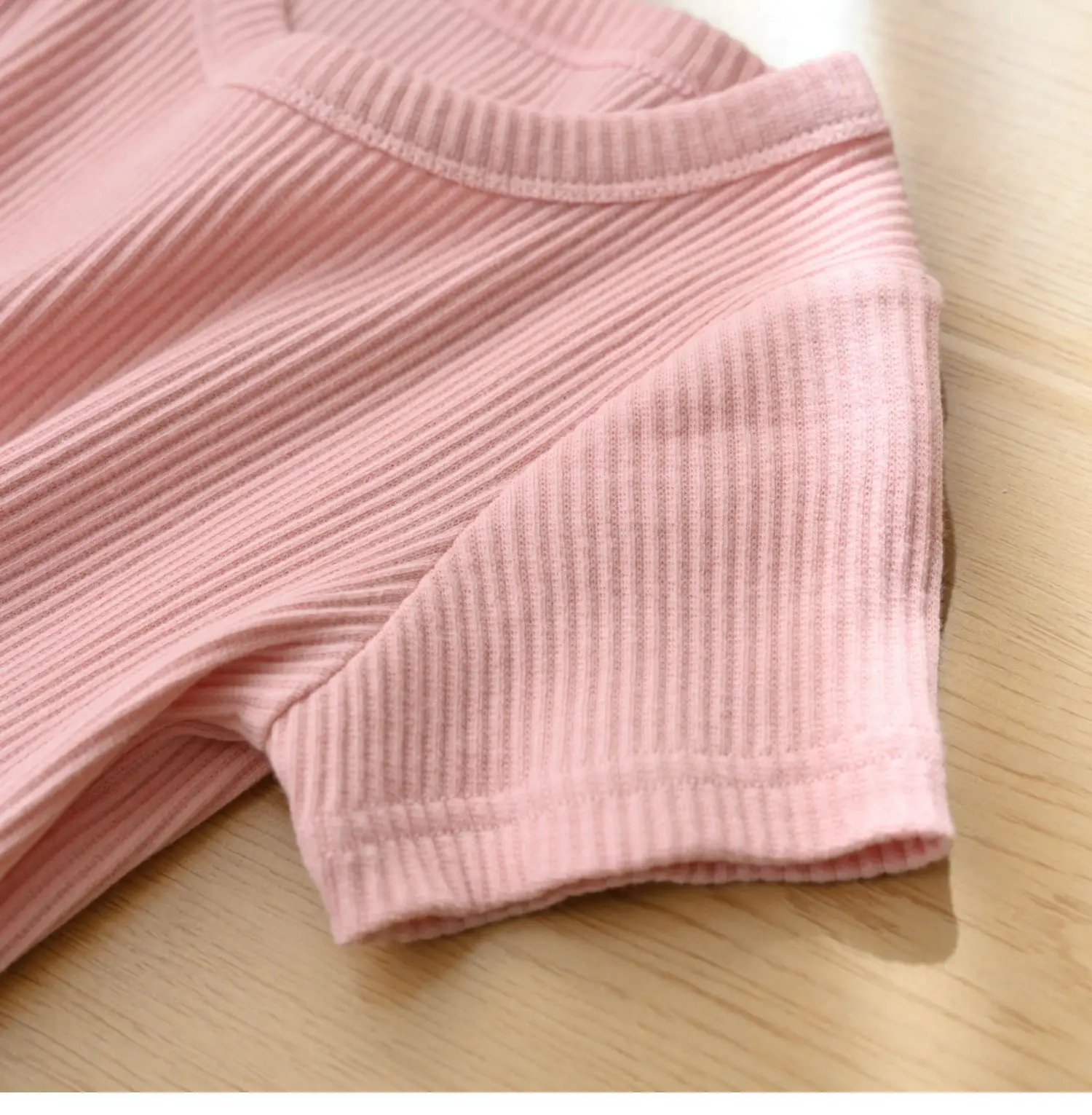 Children Cotton Pit-strip T-shirt Round Neck Short Sleeve Summer Wear — feature 19