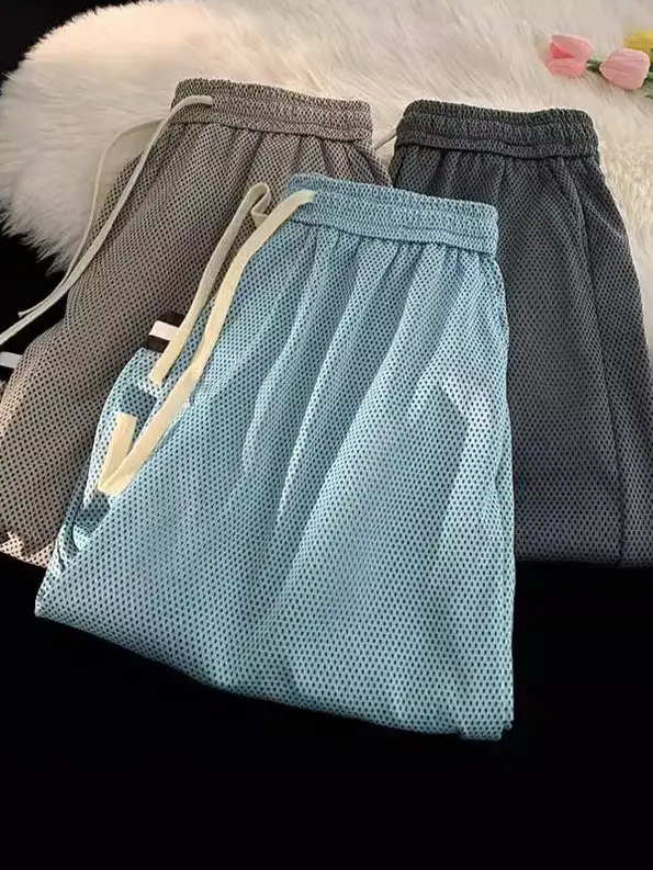 Men's Blue Basketball Shorts Wide Leg Casual Shorts