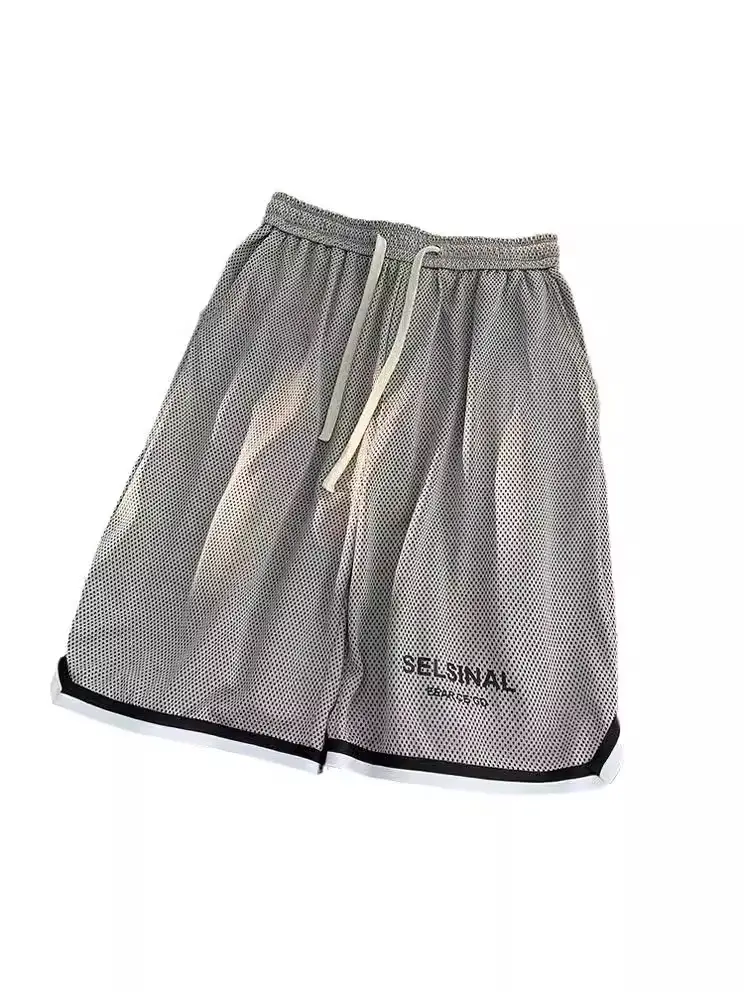 Men's Blue Basketball Shorts Wide Leg Casual Shorts