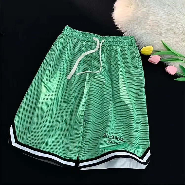 Men's Blue Basketball Shorts Wide Leg Casual Shorts