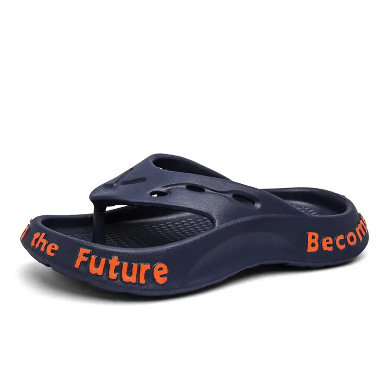 Men's Navy Blue Casual Sandals with "Belive In" Text