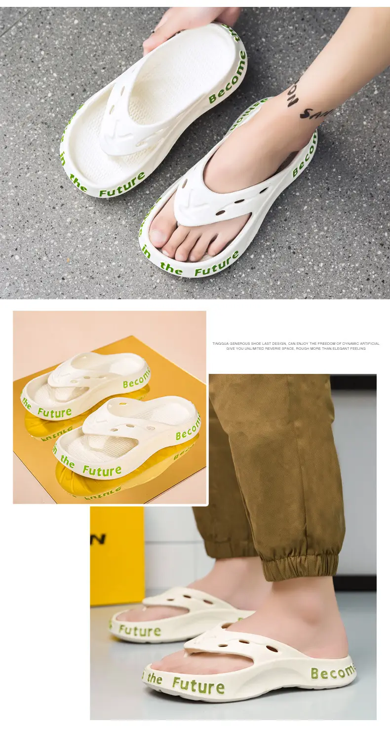 Men's Navy Blue Casual Sandals with "Belive In" Text — feature 12