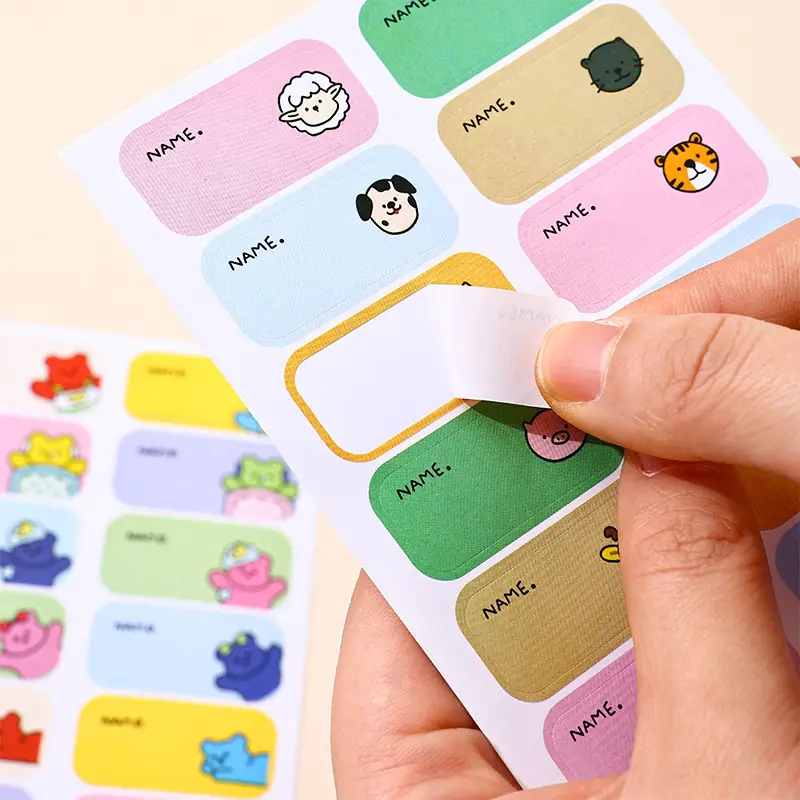 Cartoon Name Sticker Kindergarten Student Name Waterproof Sticker Children's Stationery Water Cup Book Sticker Label Sticker