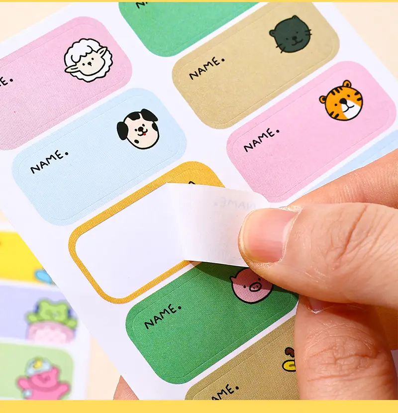 Cartoon Name Sticker Kindergarten Student Name Waterproof Sticker Children's Stationery Water Cup Book Sticker Label Sticker — feature 17