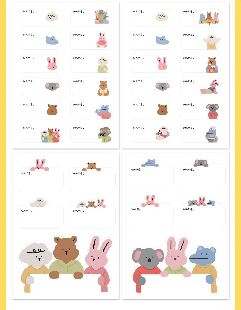 Cartoon Name Sticker Kindergarten Student Name Waterproof Sticker Children's Stationery Water Cup Book Sticker Label Sticker — feature 4